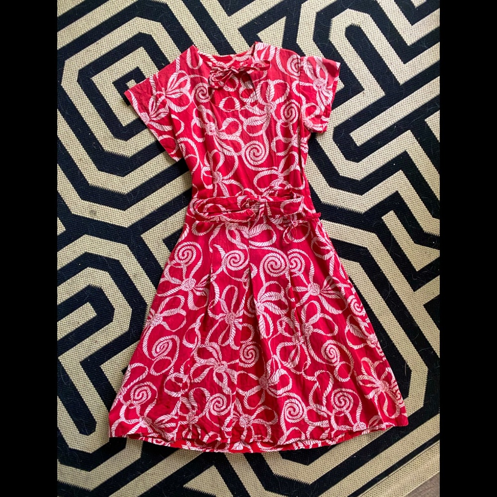 1940s novelty print cotton dress